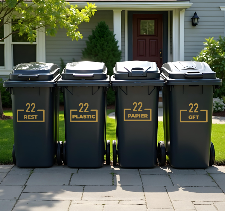 Huisnummer scheidingsvierkant container sticker - TenStickers