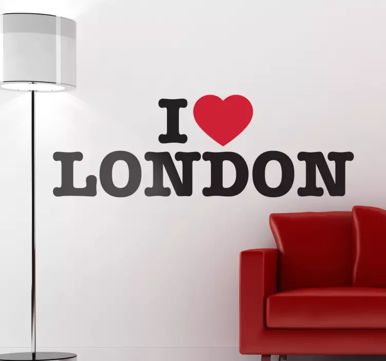 I love London tekst muursticker - TenStickers