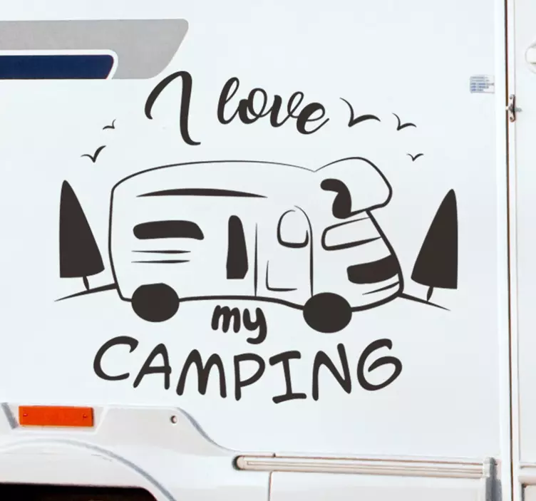 "Ik hou van mijn camping" camper sticker - TenStickers