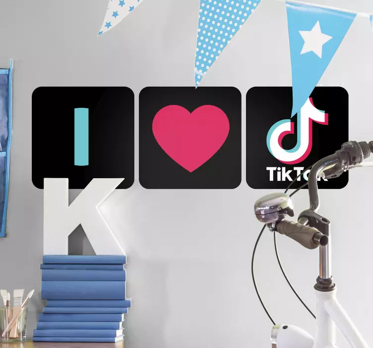 ''Ik hou van tik tok'' zakelijke sticker - TenStickers