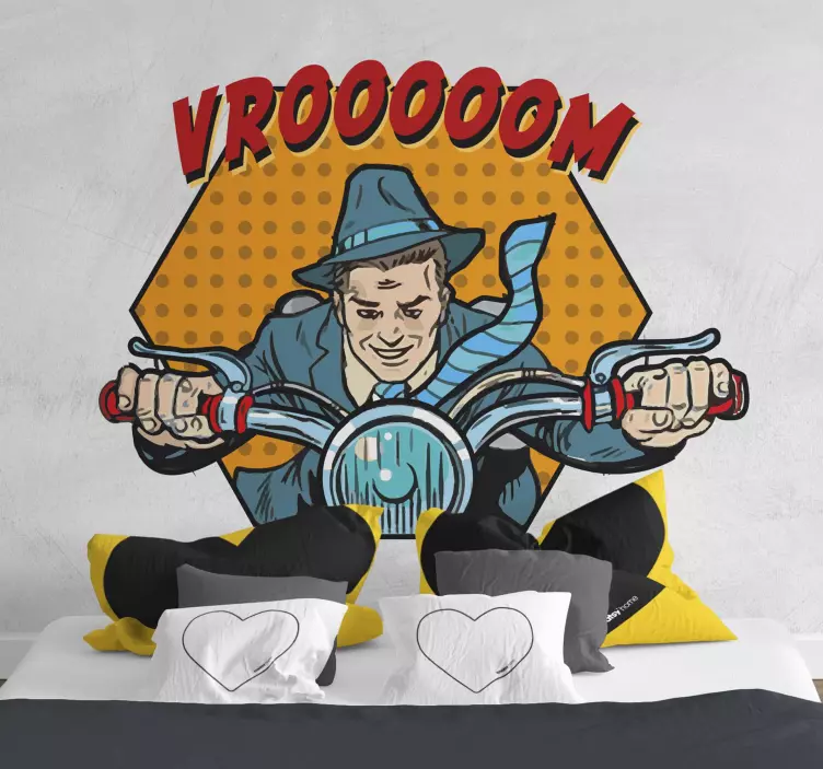 Illustratie van een motorrijder game sticker - TenStickers