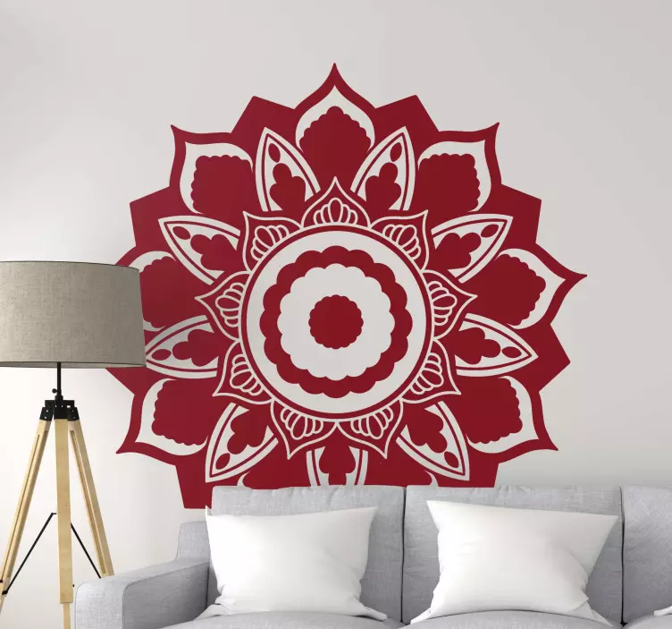 Ingewikkelde botanische mandala muursticker kunst - TenStickers