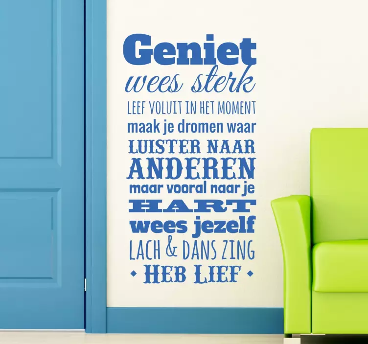 Inspiratie genieten motivatie tekst sticker - TenStickers