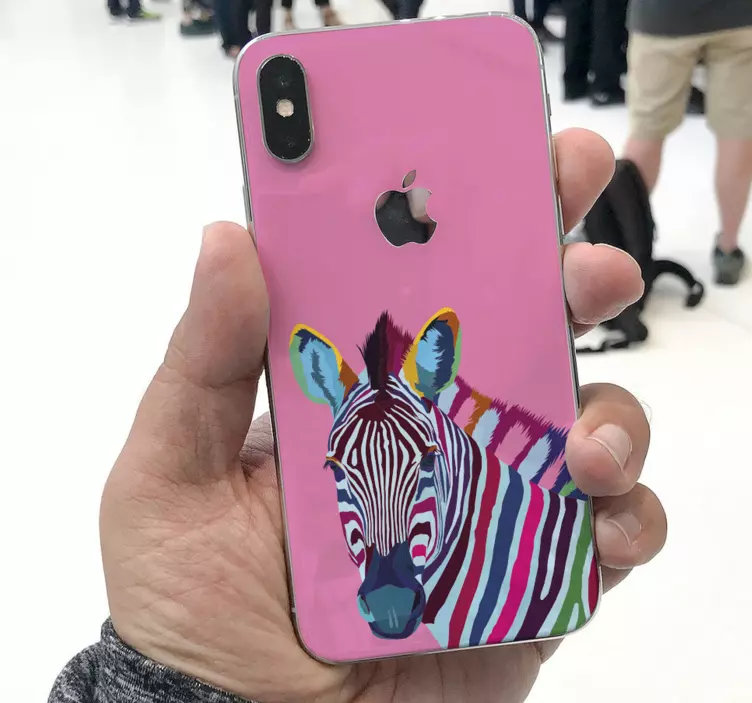 Iphone sticker zebra kleurrijke display - TenStickers