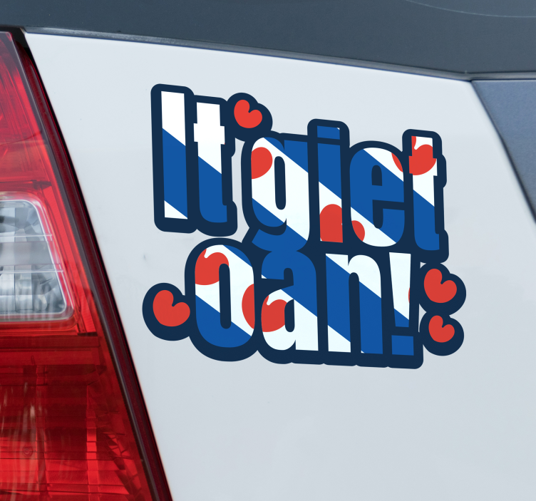it giet oan with friese vlag feestdagen sticker - TenStickers