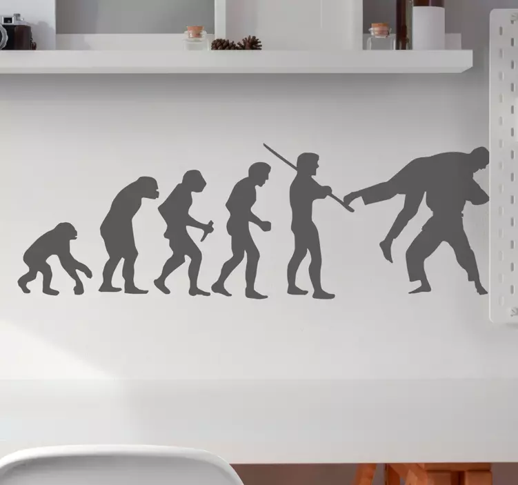 Judoka evolutie muurstickers met sportstijl - TenStickers