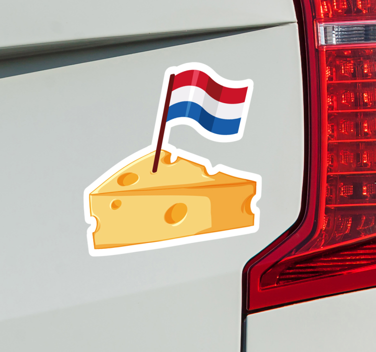 Kaasblok met nederlandse vlag feestdagen autosticker - TenStickers