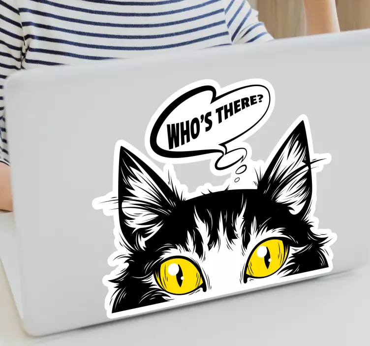 Kat piking  zelfklevende laptopsticker - TenStickers