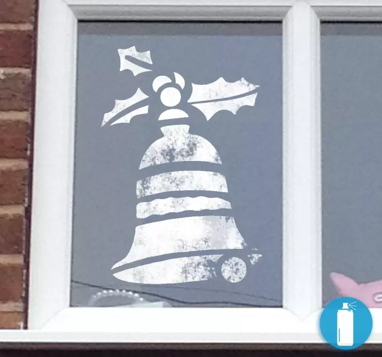 Kerst bel raam sticker - TenStickers