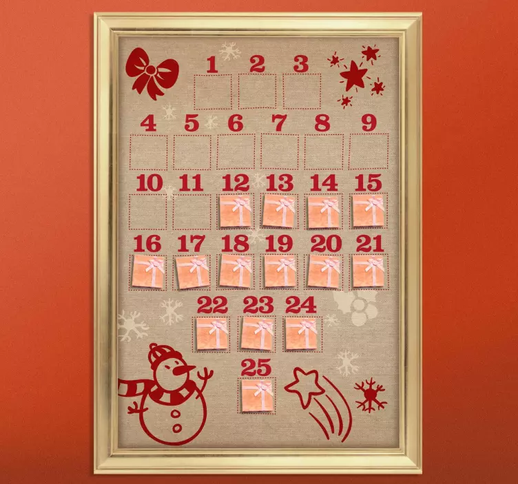 Kerst kalender sticker - TenStickers