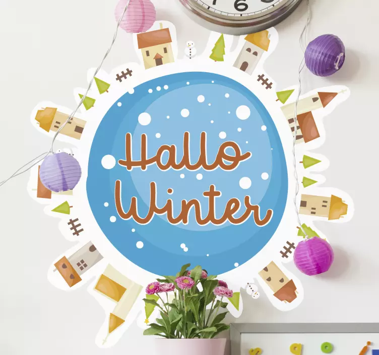 Kerst raamstickers hallo winter - TenStickers
