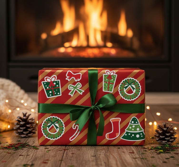 Kerst sticker klassieke kerst elementen - TenStickers