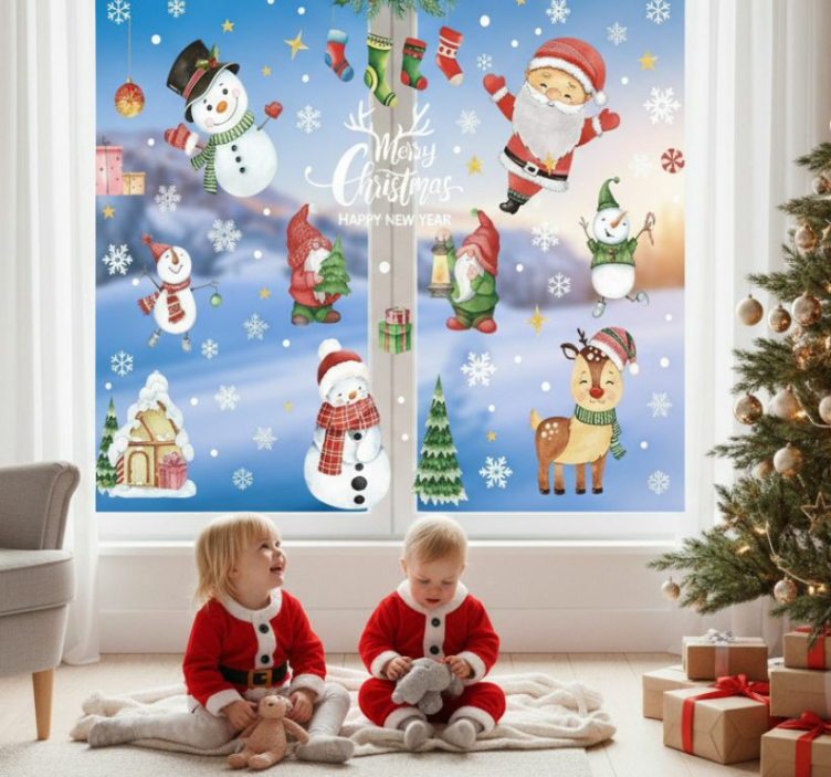 Kerst sticker raamdecoraties - TenStickers