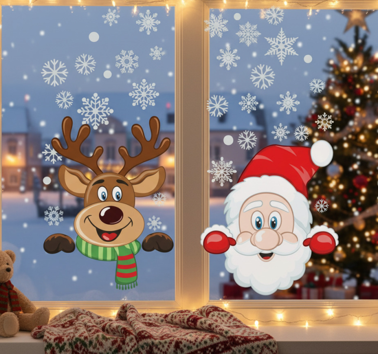Kerst sticker raamstickers - TenStickers