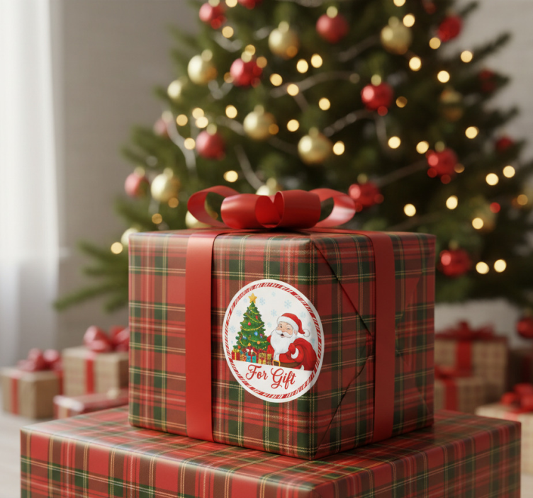 Kerst sticker voor cadeau - TenStickers