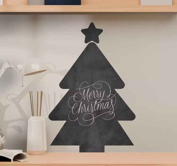 Kerstboom ontwerp krijtbord sticker - TenStickers