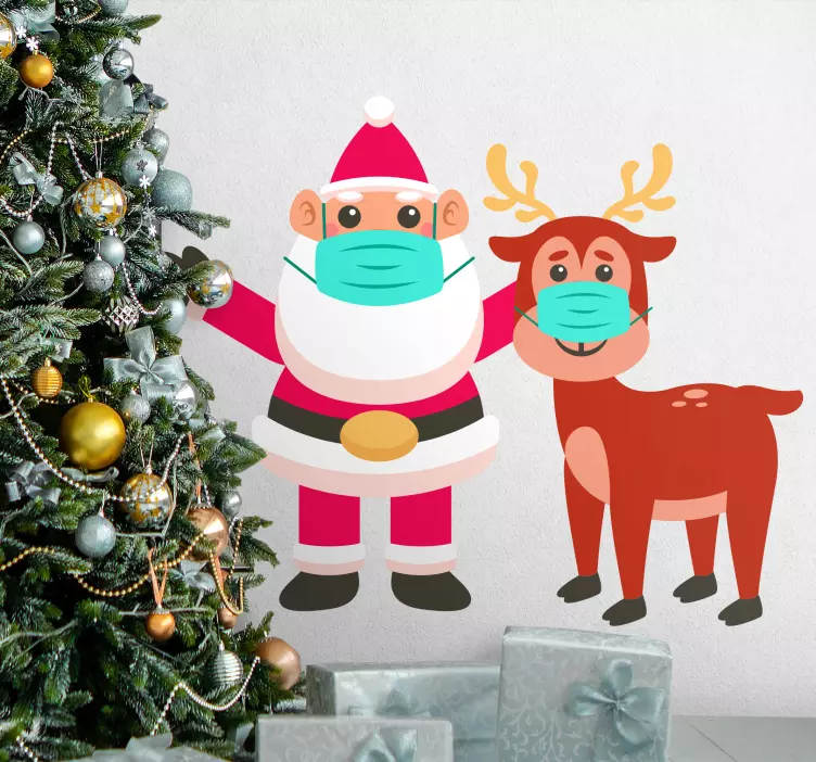 Kerstman metgezel kerst sticker - TenStickers