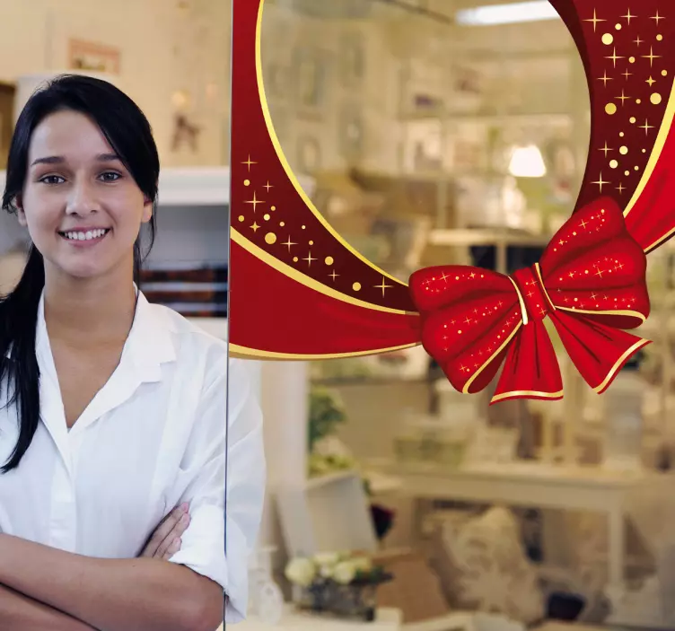 Kerstmis strik sticker - TenStickers