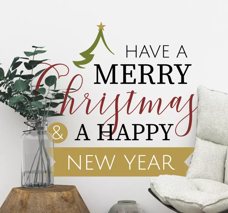 Kerststickers kerstfeest en nieuwjaar muursticker woonkamer - TenStickers