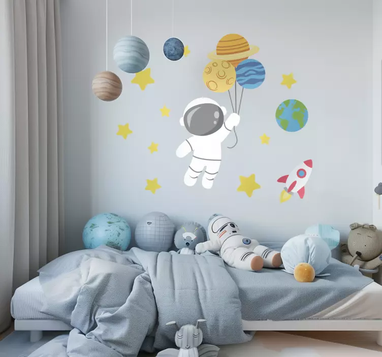 Kinderastronaut Muursticker ruimte - TenStickers