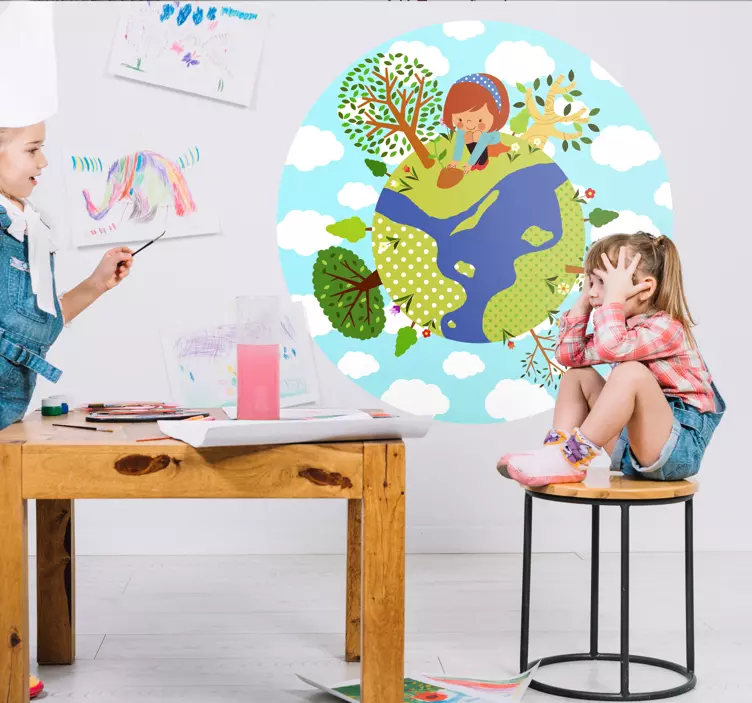 Kinderen meisje op de wereld sticker - TenStickers