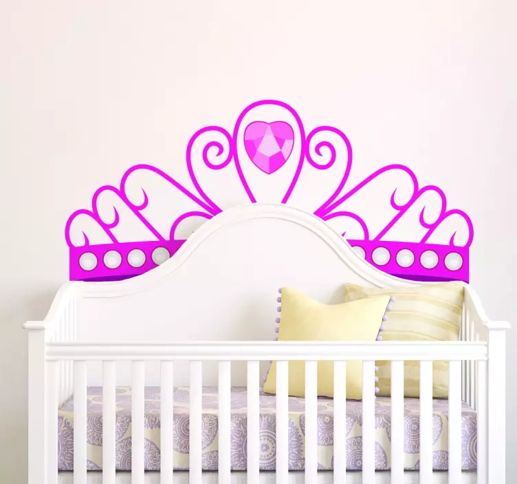 Kinderkamer muursticker prinsessen kroon - TenStickers