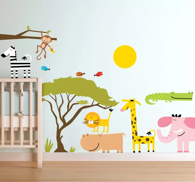 Kindersticker Jungle en Savanne Afrika - TenStickers