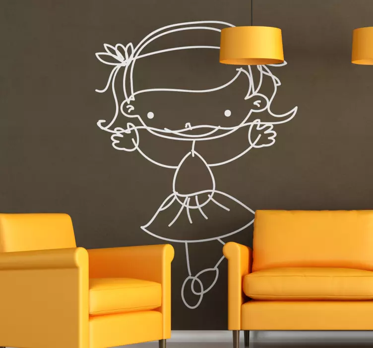 Kindersticker Meisje Wanddecoratie - TenStickers