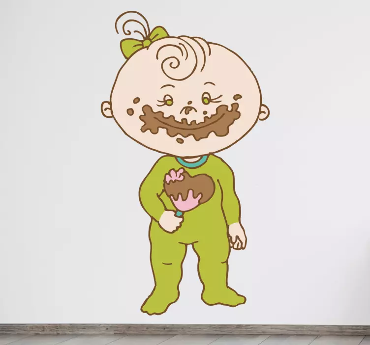 Kindje eet chocolade lolly sticker - TenStickers