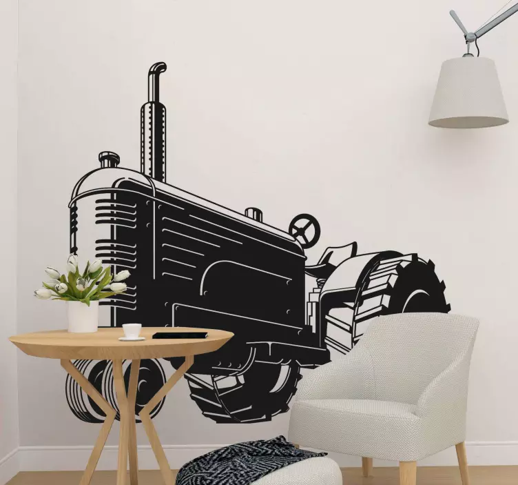 Klassieke tractorillustratie voertuigen sticker - TenStickers