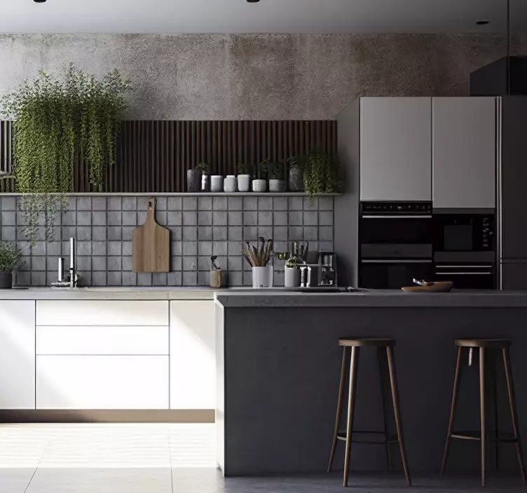 Tegelstickers keuken industiele tegels - TenStickers