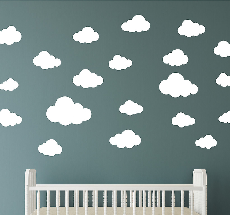 Kleine wolken voor kinderen muursticker - TenStickers