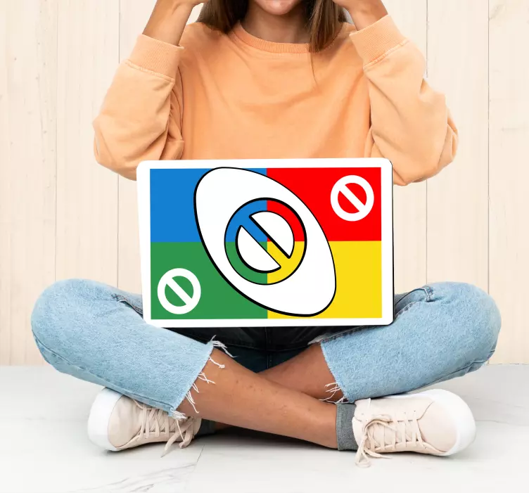 Kleurrijk geometrisch embleem laptop sticker - TenStickers