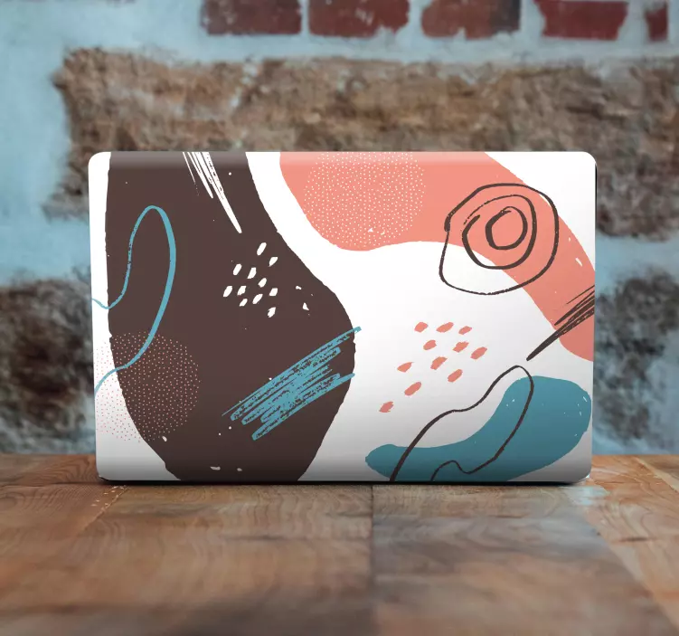 Kleurrijke abstracte vormen laptop sticker - TenStickers