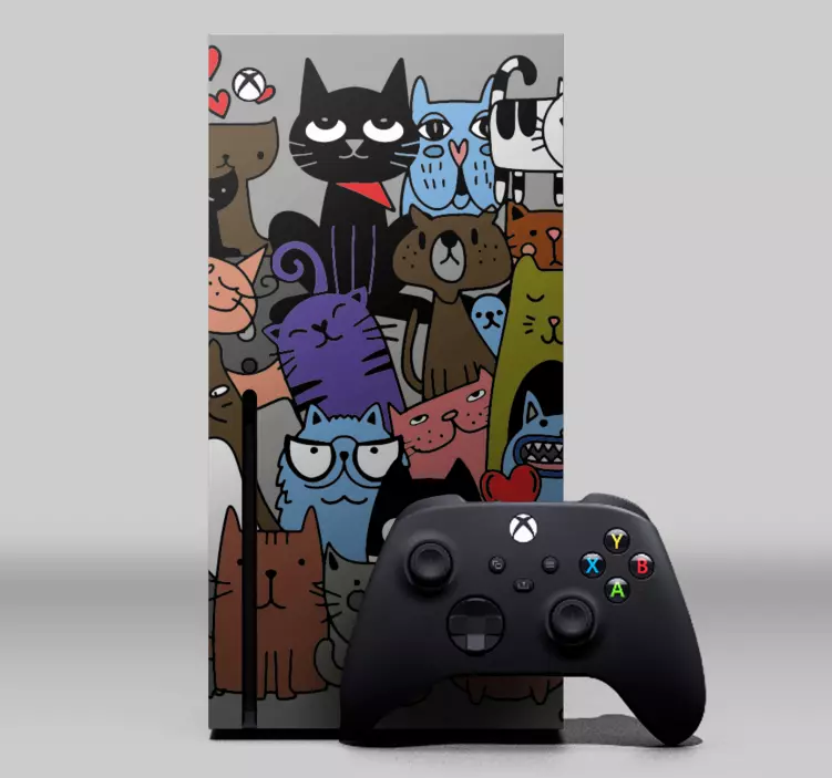 Kleurrijke kattencollectie xbox sticker - TenStickers
