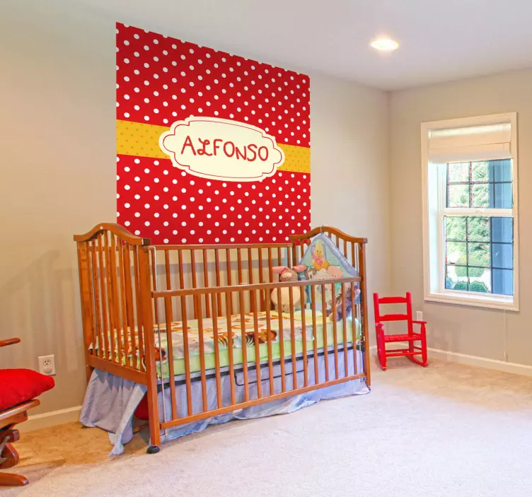 Kleurrijke kinderen sticker met naam - TenStickers