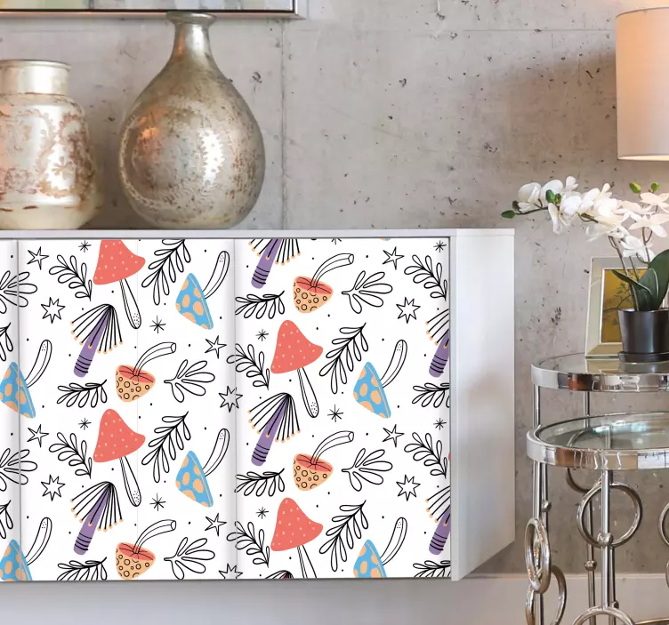 Kleurrijke natuurpatronen meubel sticker - TenStickers