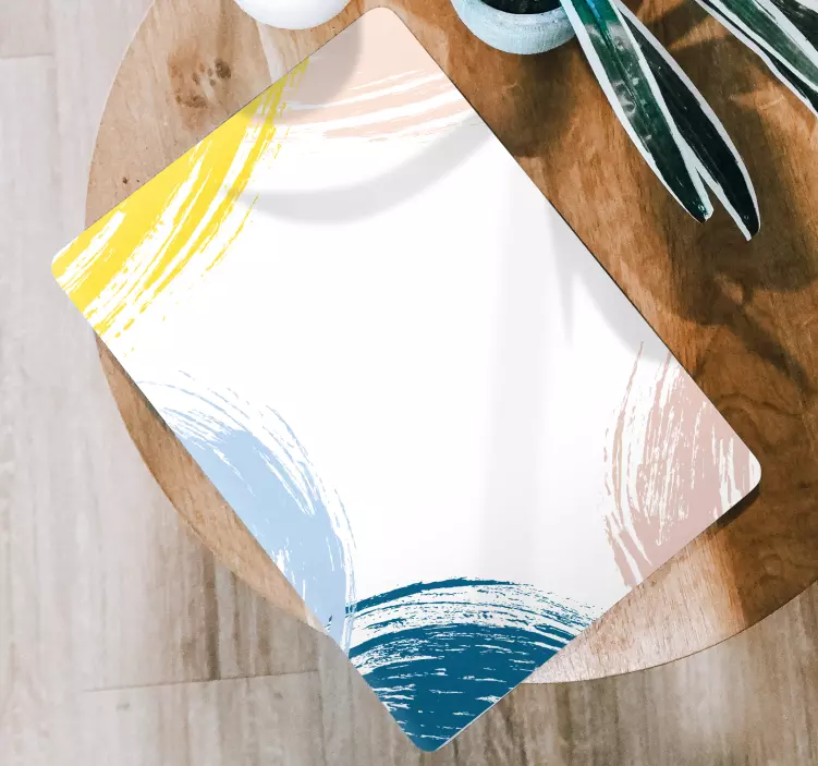 Kleurrijke penseelstreken laptop sticker - TenStickers