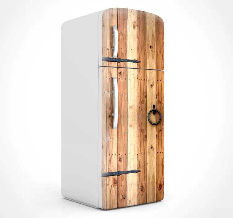 Koelkast-sticker-houten-deur - TenStickers