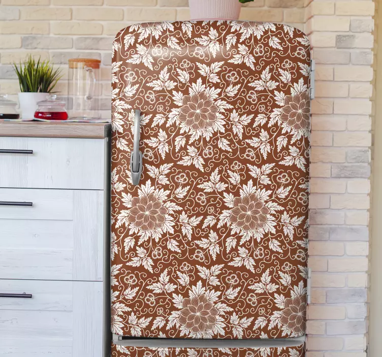 Koelkast sticker Bloemen paisley patroon - TenStickers