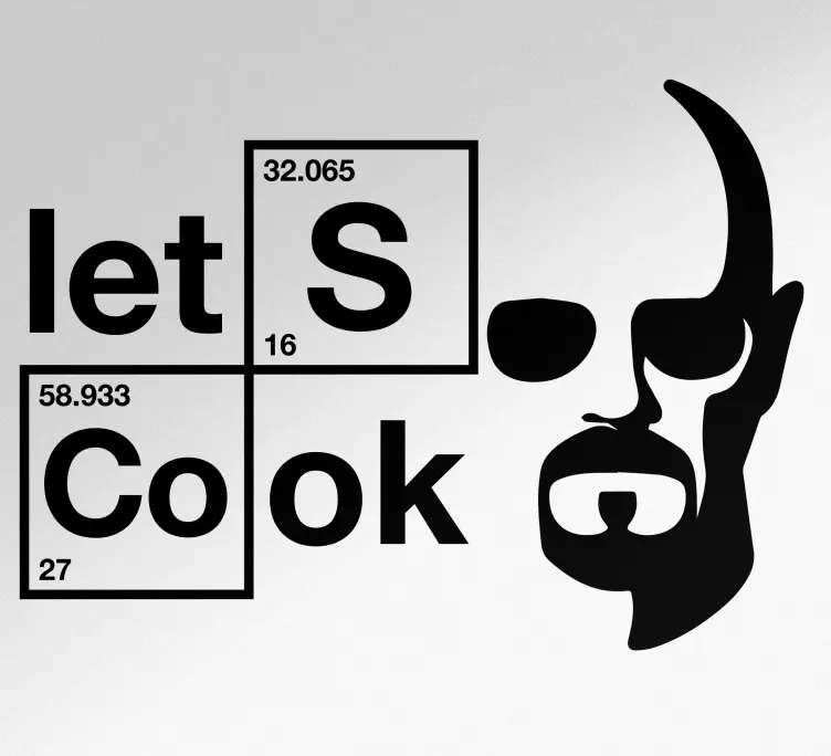 Koelkast sticker Laten we het ontwerp van het mangezicht koken - TenStickers