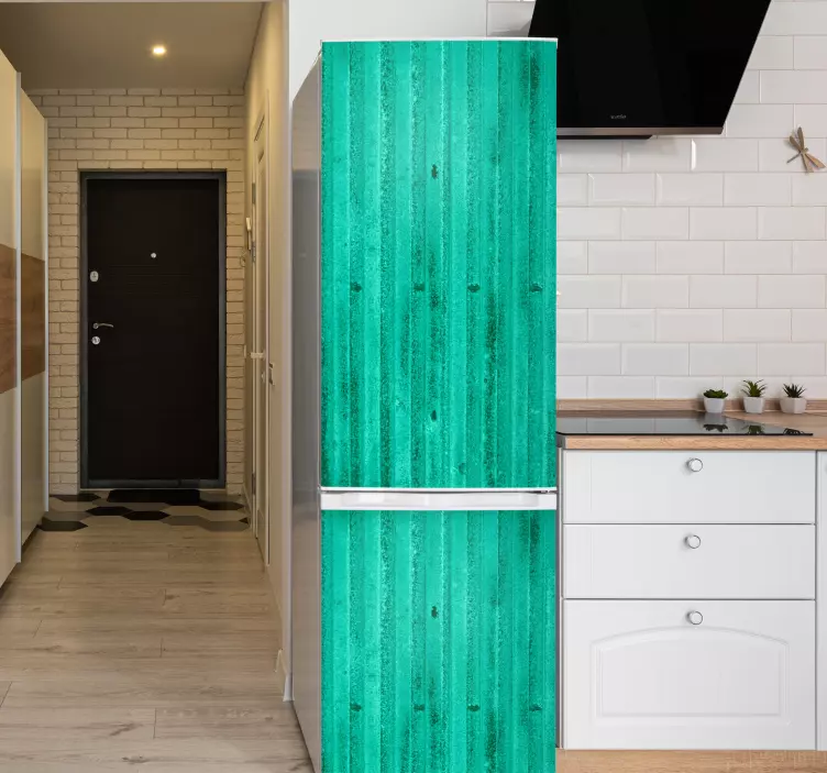 Koelkaststicker mint metallic textuur - TenStickers