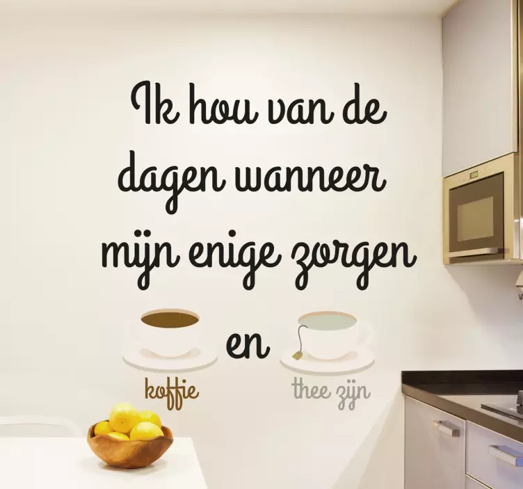 Koffie en thee dag muursticker keuken - TenStickers