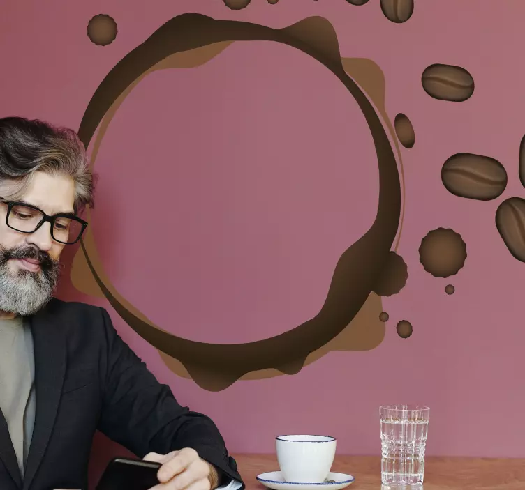 Koffievlek ontwerp decoratie sticker - TenStickers