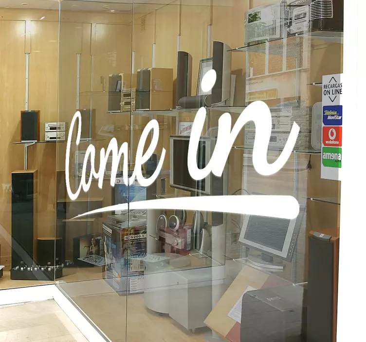 Kom binnen etalage sticker - TenStickers