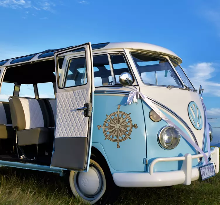 Kompas noordelijke ster camper sticker - TenStickers