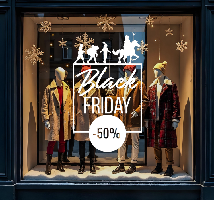 korting cadeau black friday sticker - TenStickers