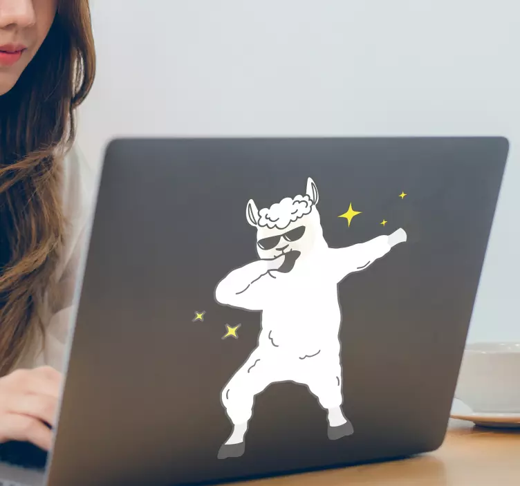 Lama laptop zelfklevende sticker deppen - TenStickers
