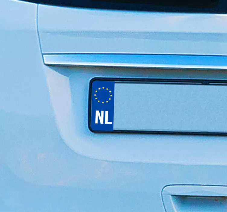 Land sticker kentekenplaat blauw - TenStickers