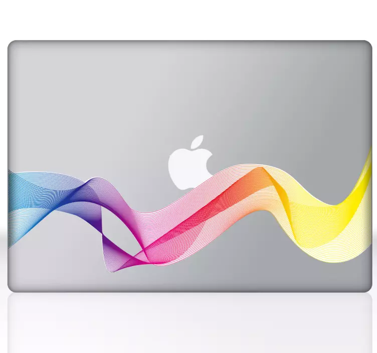 Laptop sticker regenboog golf - TenStickers